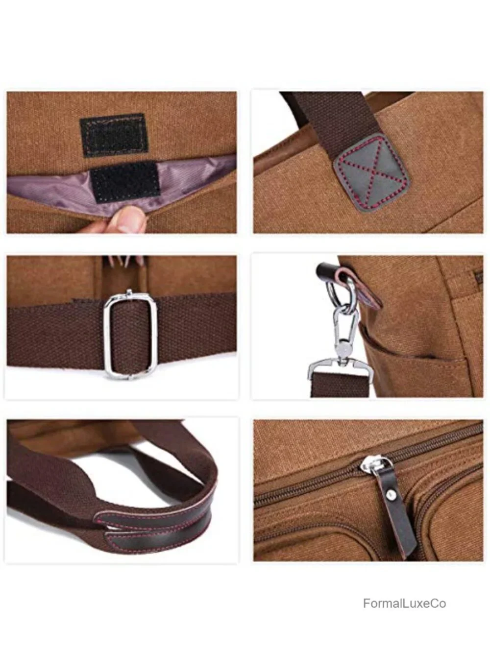 Canvas Satchel Handbag Women Work Tote Crossbody Purse Shoulder Bag Zipper Top